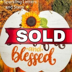 ❌❌SOLD❌❌ 🍂 BIG PUMPKIN Blessed Stem Sparkle Decor Thanksgiving Fall 🍂